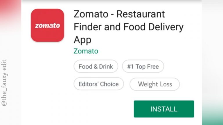Zomato Listed As Fitness & Weight Loss App On Google Play Store