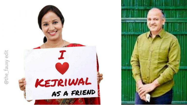 AAP female supporter writes 'as a friend' after 'I love Kejriwal' on poster after seeing Manish Sisodia