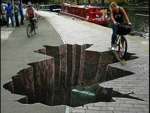 A Biker Dies After Falling in a 3D-Painted Pothole