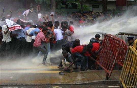 Engineer takes bath after 3 months during a protest where police used water cannon