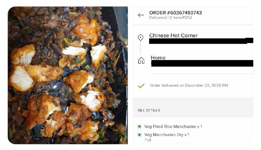 Zomato files copyright case against Swiggy after latter delivers non-veg in a veg order.