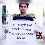 Dentist holding “we are at work for u, u stay at home for us” placard arrested