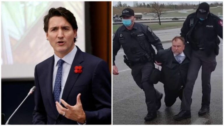 Justin Trudeau Arrests Four People For Not Protesting, Says Peaceful Protest Is Everyone's Right