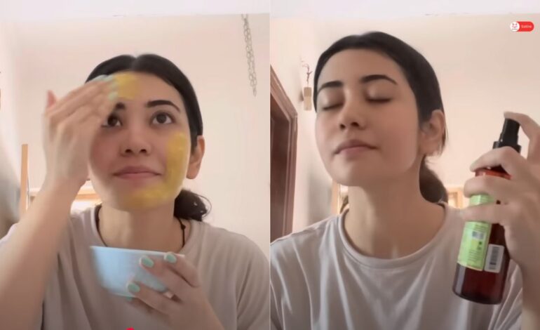 Girl spends so long on her nighttime skincare routine that morning arrives before she finishes